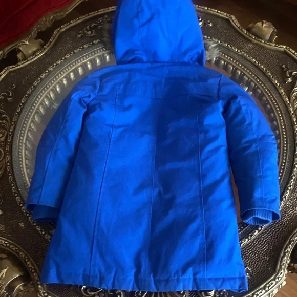 GAP Kids Blue Expedition Parka with Faux Fur Trim - Picture 12 of 14